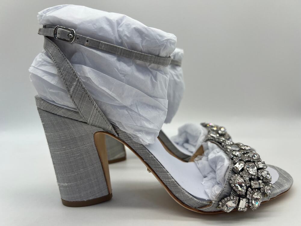 Badgley Mischka Women's Jill Chrystal Embellished Block Heel MP5331 Size 8.5 NIB